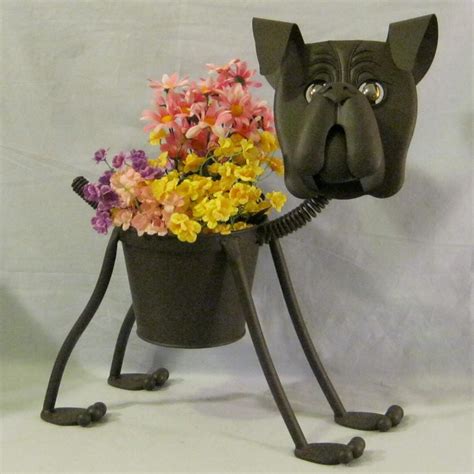 boxer dog metal planter|Boxer Dog Planter .